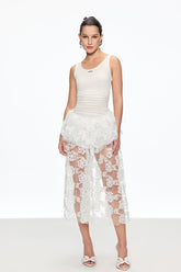 Calbhach Kolsuz Dantel Midi Elbise